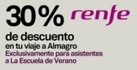 Ahorra un 30% en tu viaje a la Escuela de Verano 2016, con RENFE